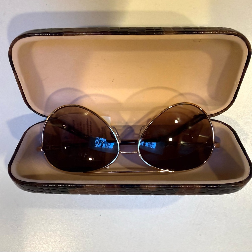 Brown Crocodile Pattern Glasses Case - image 3